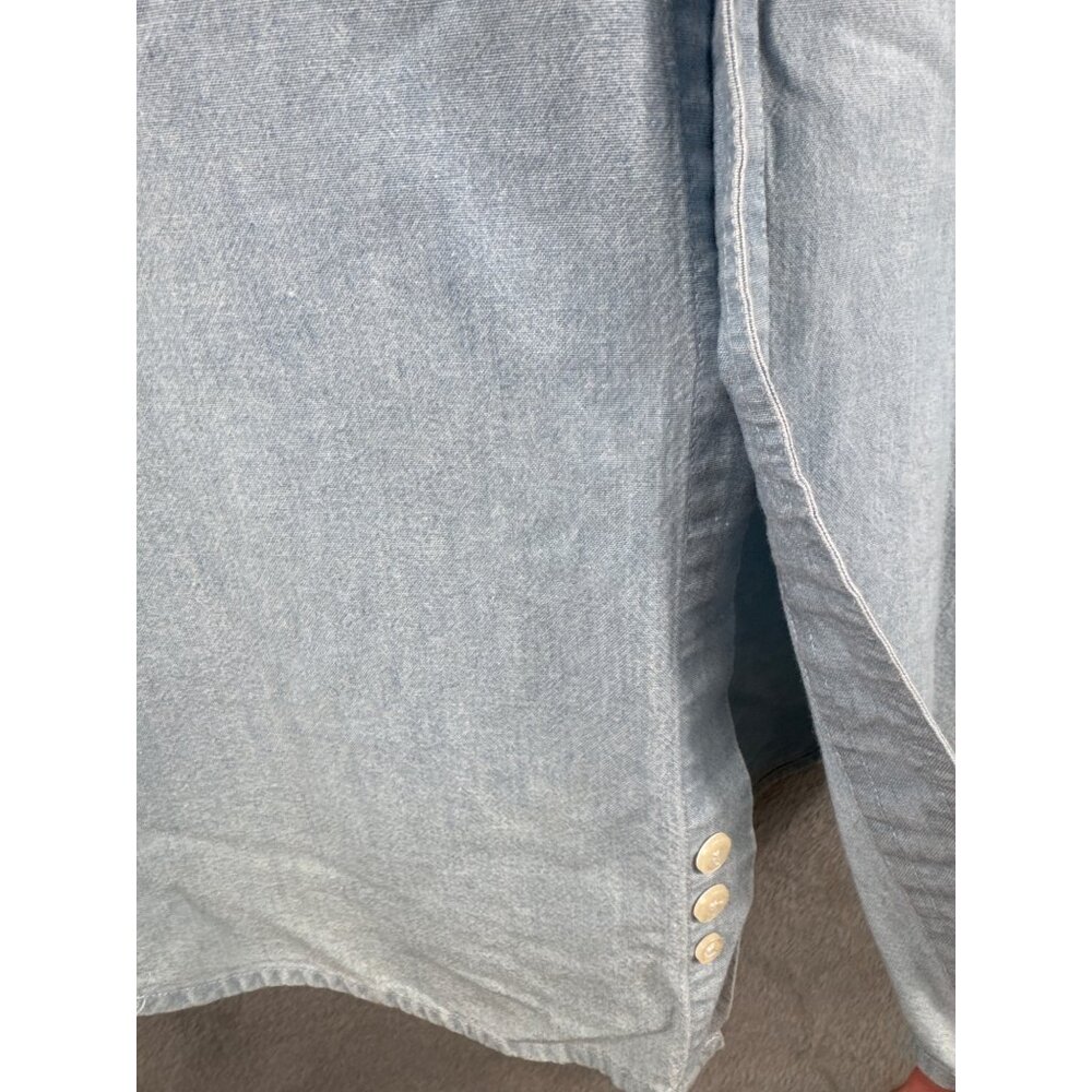 Mickey Inc. Vintage Shirt XL Denim Button-Up Shirt With Mickey & Pluto Embroider - Picture 8 of 12